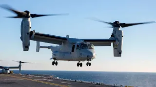 The Bell Boeing V-22 Osprey is tiltrotor military aircraft with VTOL and STOL capabilities.