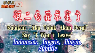 Shuo Yi Ju Wo Bu Zou Le 句我不走了Katakan "Aku Tidak Akan Pergi" Terjemahanan Indonesia, Inggris , Pinyin