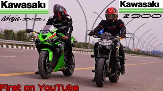 Kawasaki Ninja Zx6r 2024 vs Kawasaki Ninja Z900 || Drag Race || First on YouTube