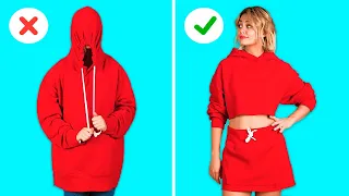 CLOTHING HACKS THAT WON'T COST YOU A SINGLE PENNY! || DIY Clothes Projects by 123 GO! GOLD