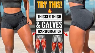 Grow THICKER THIGHS & CALVES In Just 10 Mins | All Levels At Home Leg Workout