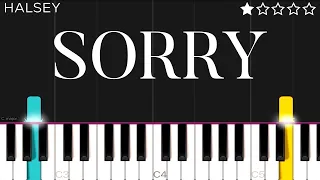 Halsey - Sorry | EASY Piano Tutorial