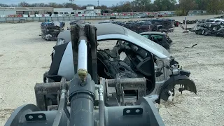 CRUSHING Little CARS @ LKQ Auto Parts Yard! SMART CAR GEts CRUSHED PAPER FLAT!