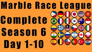 Marble Race League 2020 Season 6 Complete Race Day 1-10 in Algodoo / Marble Race King