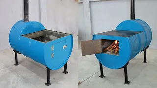 DIY wooden stove from iron drums / Ideas from iron drums