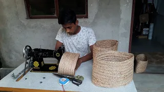 Making Braided Jute Baskets | planters using sewing machine | ECO-FRIENDLY Bengal Jute Crafts