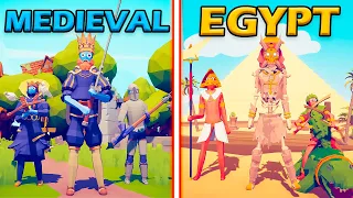 MEGA MEDIEVAL TEAM vs MEGA EGYPT TEAM - Totally Accurate Battle Simulator | TABS