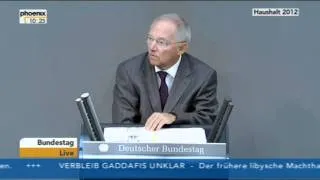 Bundeshaushalt 2012 - Einbringung durch Wolfgang Schäuble