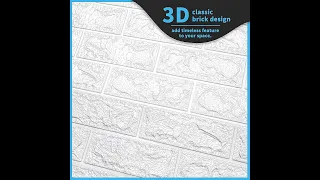 3D Brick Wallpaper By FOKRIM White Large Self Adhesive Wallpaper