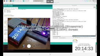 ESP32 get time from pool.ntp.org (timeserver) display on 320x240 SPI ILI9341 Screen