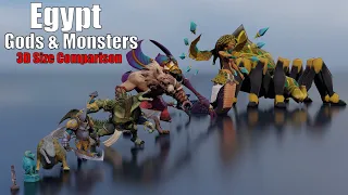 3D Size Comparison of Egyptian Mythical Monsters: Gods Vs Creatures 🐍🏺