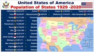 Ranking population of U.S. states (1929-2020)  |TOP 10 Channel