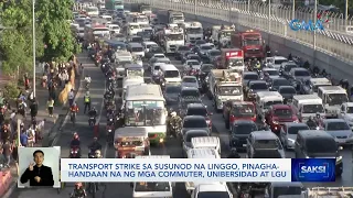 Transport strike sa susunod na linggo, pinaghahandaan na ng mga commuter, unibersidad at LGU | Saksi