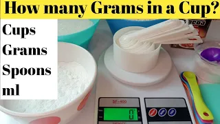 How many grams in 1 cup| Cup to gram conversion| Grams|| ml || Tablespoons|| Baking Conversion chart