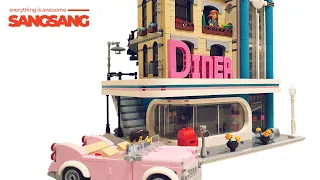 레고 크리에이터 10260 모듈러 다운타운 레스토랑(Creator Modular Downtown Diner - Lego Speed Build)