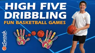 FUN Basketball Drills for Kids - High Five ✋ (Dribbling Warmup)