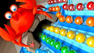 Marble Run Race Plasticine Crab ASMR Pop Tube