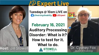 Auditory Processing Disorder: What is it, how to test for it & what to do - Dr. Cydney Fox