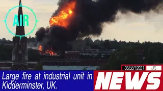 Large fire at industrial unit in Kidderminster, UK