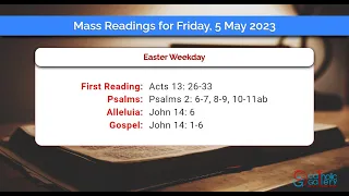 Catholic Mass Readings in English - May 5 2023