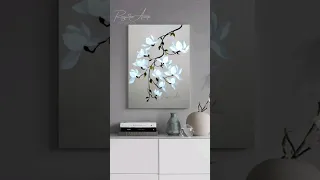 AMAZING ⚪️ White Magnolias Acrylic Painting Flowers #shorts #art