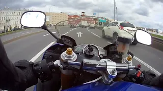Yamaha r6 пробки Санкт-Петербурга 200км/ч по городу