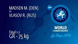 GOLD GR - 75 kg: R. VLASOV (RUS) df. M. MADSEN (DEN), 6-0