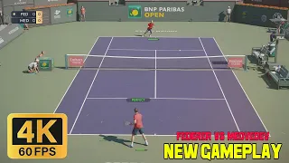 TopSpin 2k25 | New Gameplay Showcase 4k 60fps | Daniil Medvedev VS Roger Federer | INDIAN WELLS