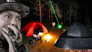 HAUNTED CAMPING in RENDLESHAM UFO FOREST | REAL UFO CAUGHT ON SKY CAM