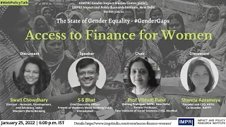 #GenderGaps | S S Bhat | Access to Finance for Women | Live Video