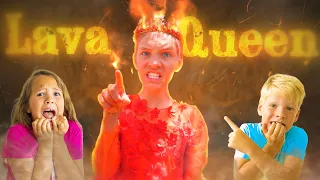 Amelia & Avelina Lava Queen adventure. Akim and Roma kids fun