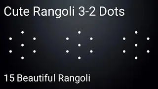 3x2 Dots Cute Rangoli Muggulu🌼#simplekolamwithdots#dailymuggulu#flowerrangoli