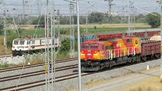 High Speed Indian Railway Express Trains vs DFC Trains Parallel Run
