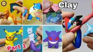 Pokemon Figures Making - Charizard Venusaur Blastoise Pikachu Mewtwo Gengar Greninja | Clay Art