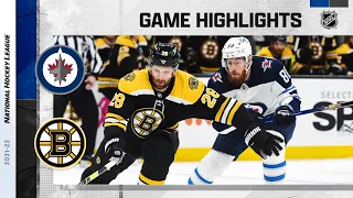 Jets @ Bruins 1/22/22 | NHL Highlights