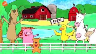 Farm Animals Song - Animals Sounds Song - Walk Around the Farm - ELF Learning