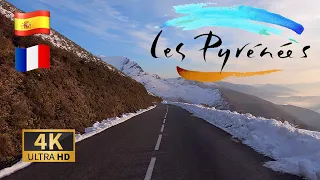 DRIVING Western PYRENEES with SNOW!!, Pyrénées-Atlantiques, SPAIN FRANCE,  I 4K 60fps