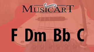 Guitar backing track in F Major  - D minor Pop style