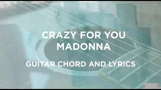 Guitar Chord & Lyrics CRAZY FOR YOU - MADONNA