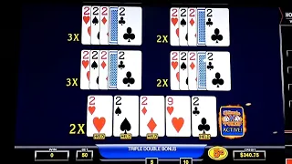 Ultimate X DEALT 4 2's with multipliers!! Triple Double Bonus!!