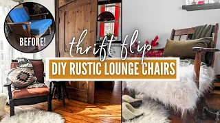 i flip two identical thrifts into beautiful rustic lounge chairs 😍 | DIY THRIFT FLIP
