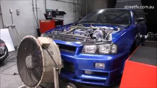 Big power R34 GTR with T88 34D Kills Dyno LOL