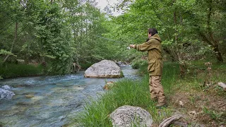 3 Days Camping by the River - Rain, Fishing, Bushcraft, Cooking over the Campfire and enjoying it...