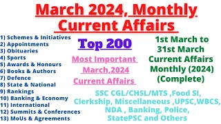 March 2024 Monthly Current Affairs | Important Current Affairs of March 2024 | Current Affairs 2024