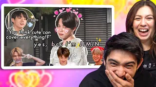 How Jimin gets away with things bcs he's cute - COUPLES REACTION!