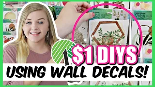 Genius Ways to Use DOLLAR TREE WALL DECALS! | Dollar Tree DIYS (you will actually love to display!)