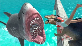 Hungry Megalodon Waits For Those Who Have Fallen Into Water in ARBS | Animal Revolt Battle Simulator