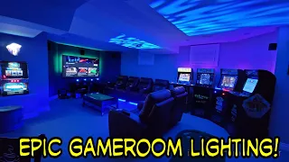 Epic Lighting in Game Room/ Home Theater!  How to setup and use DJ moving head lights!