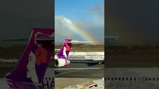 Three Hawaiian 717's & A Rainbow! #Shorts