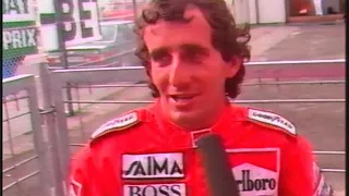 Alain Prost after Win in Austrian Grand Prix 1985